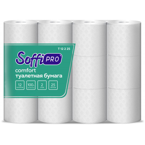10900982 Туалетная бумага SoffiPRO Comfort, 2 сл., 25 м.